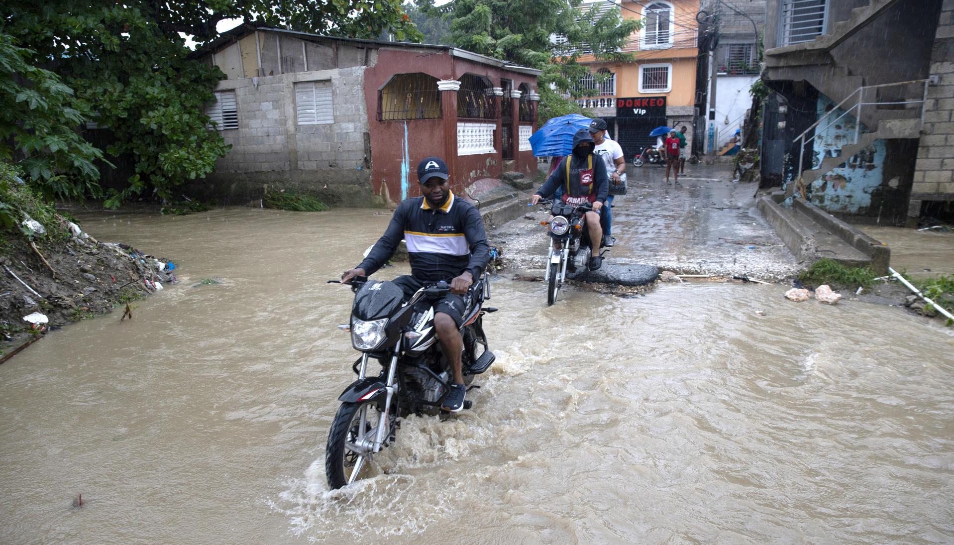 Fuertes lluvias en Haití por el huracán Melissa.