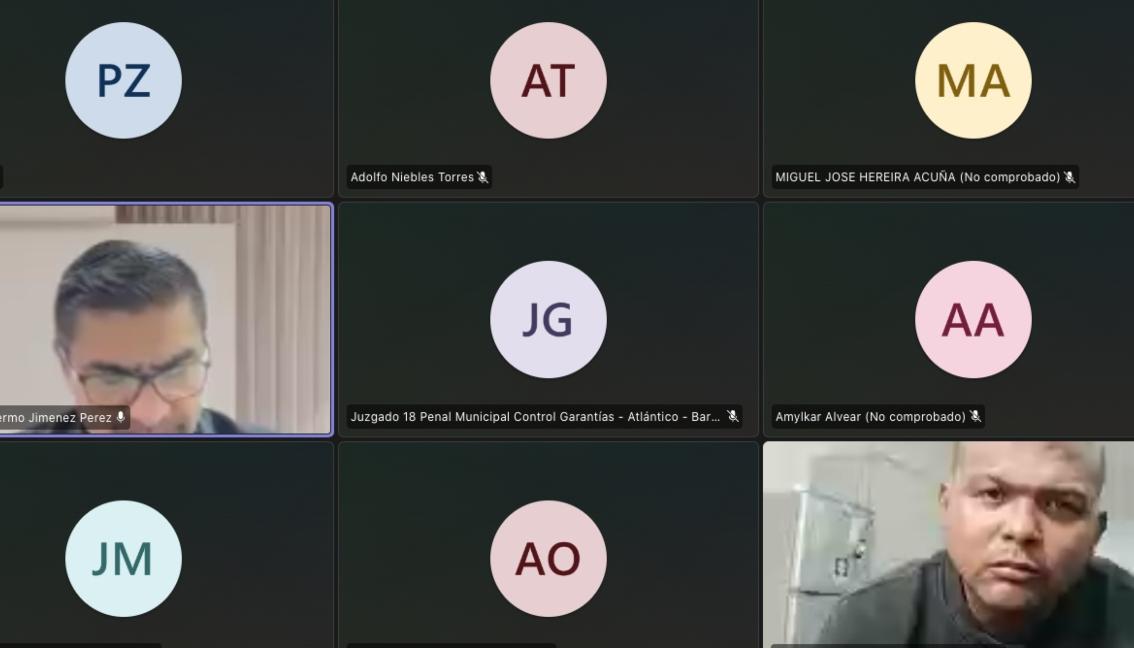 Eduar Alfonso Castro Daza, apodado como ‘El negro’, durante audiencia. 