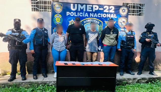 Los capturados por la Policía de Honduras. 