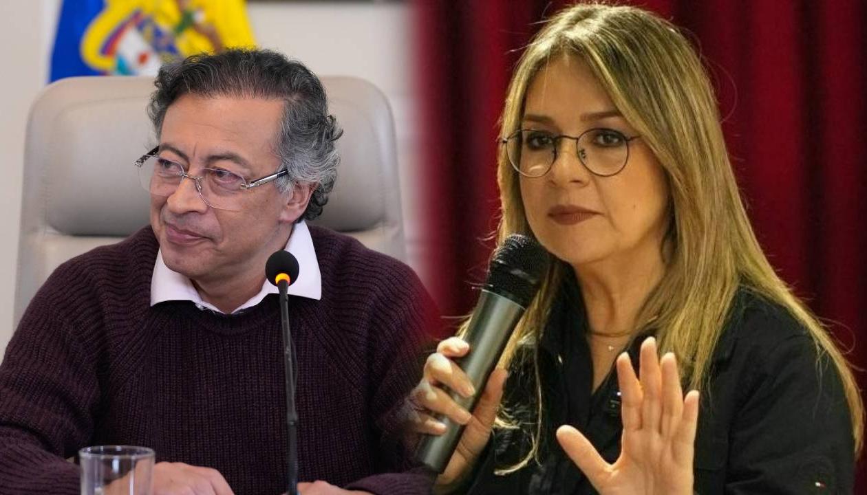 El Presidente Gustavo Petro y Vicky Dávila.