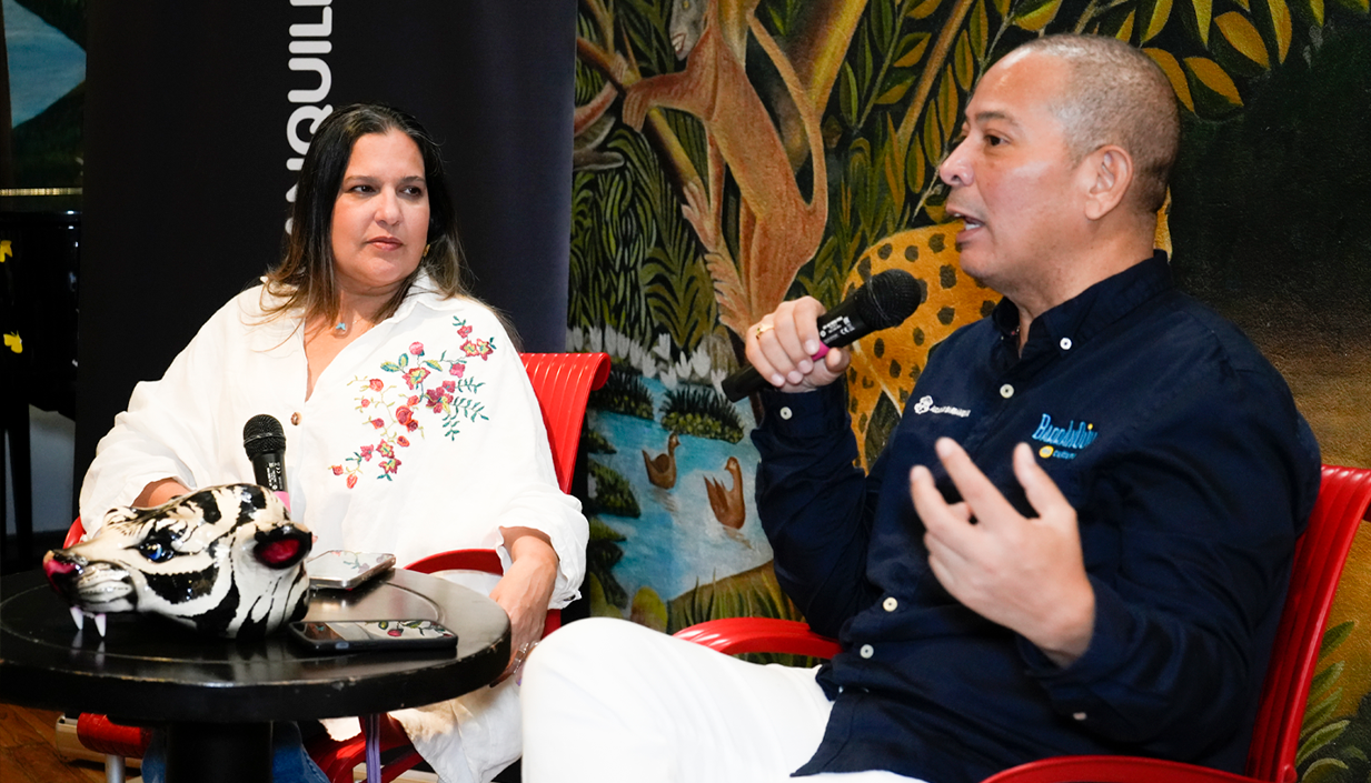 Secretario de Cultura del Distrito, Juan Carlos Ospino y Diana Acosta, directora del Museo de Arte Moderno.