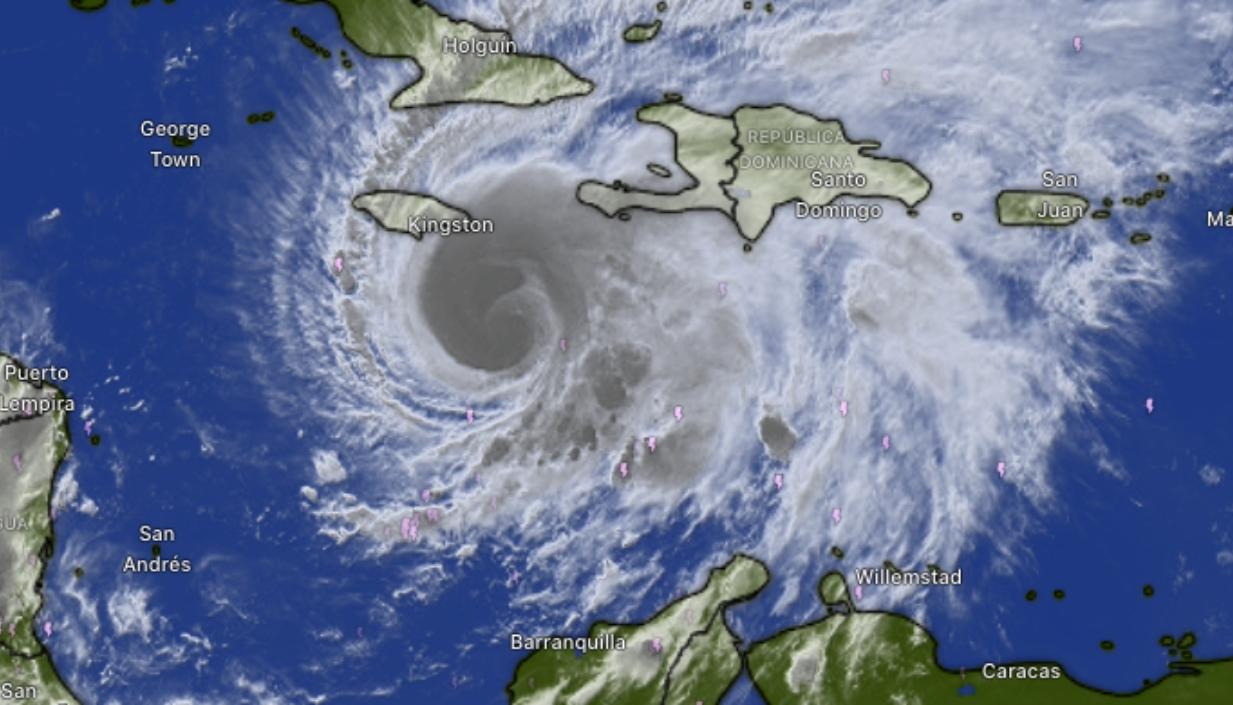 Huracán Melissa en el Mar Caribe. 