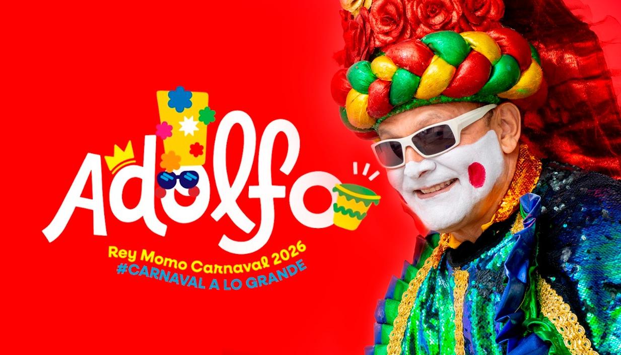 Imagen del Rey Momo, Adolfo Maury.