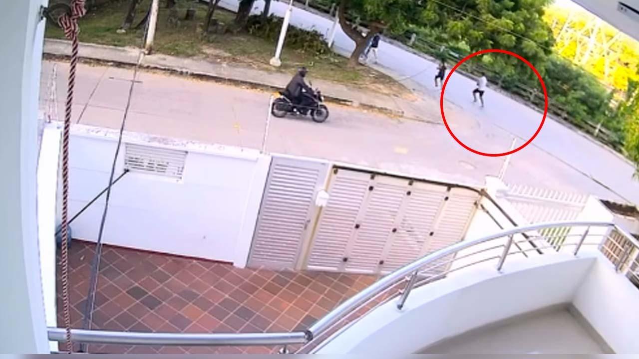 Momento del intento de atraco. 