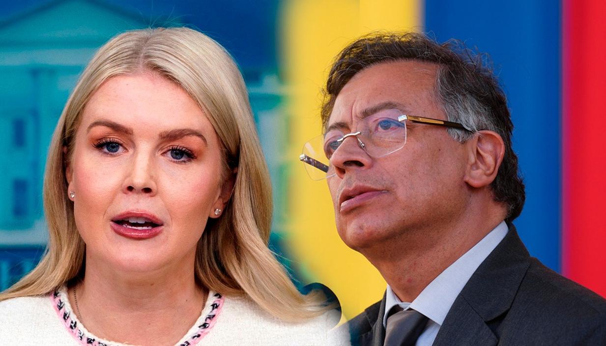 Portavoz de la Administración Trump, Karoline Leavitt y el Presidente de Colombia, Gustavo Petro.