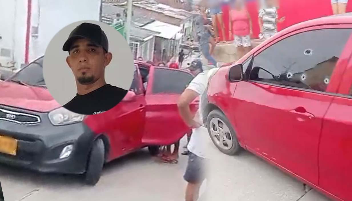 Kia Picanto rojo donde se movilizaba la víctima.