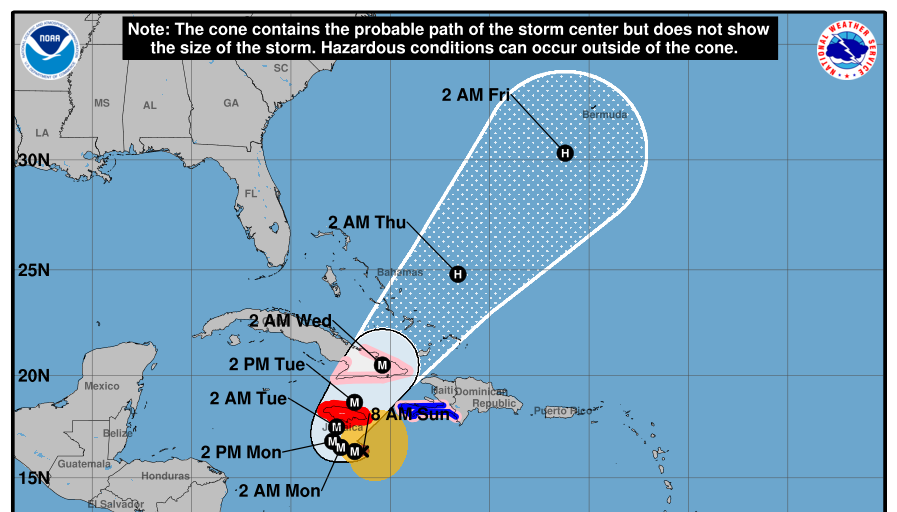 Imagen del huracán Melissa.