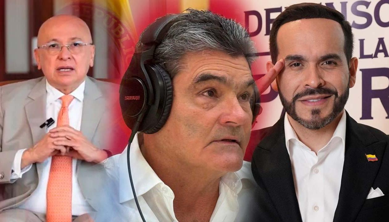 El Ministro de Justicia, Eduardo Montealegre; el Procurador General de la Nación, Gregorio Eljach y el precandidato presidencial Abelardo De La Espriella.