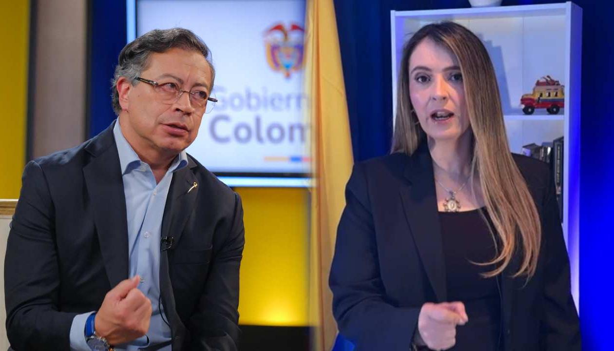 El Presidente Gustavo Petro y la precandidata Paloma Valencia.
