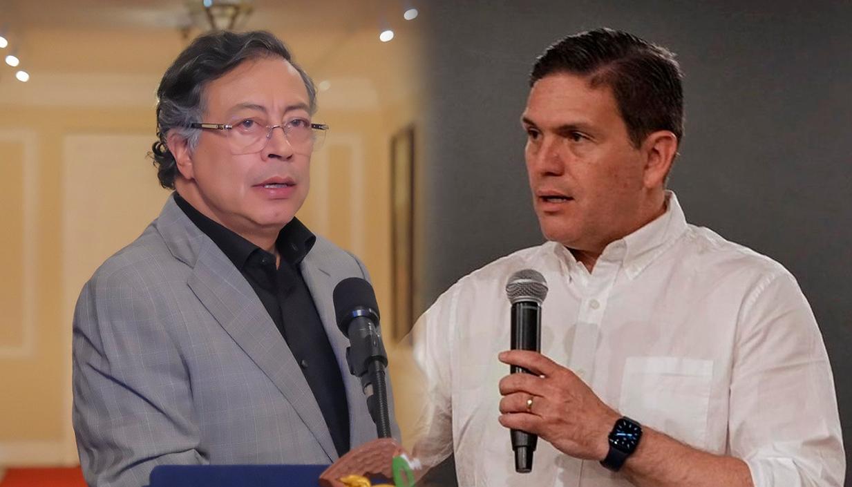 El Presidente Gustavo Petro y el precandidato Juan Carlos Pinzón.