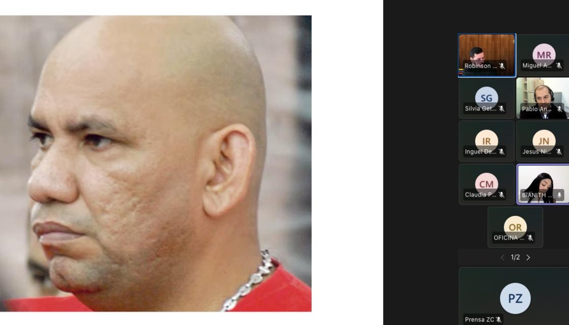 Fotografía de Jhonny Rafael Acosta Garizabalo, alias ‘28’, mostrado por la defensa de Gette en la audiencia. 