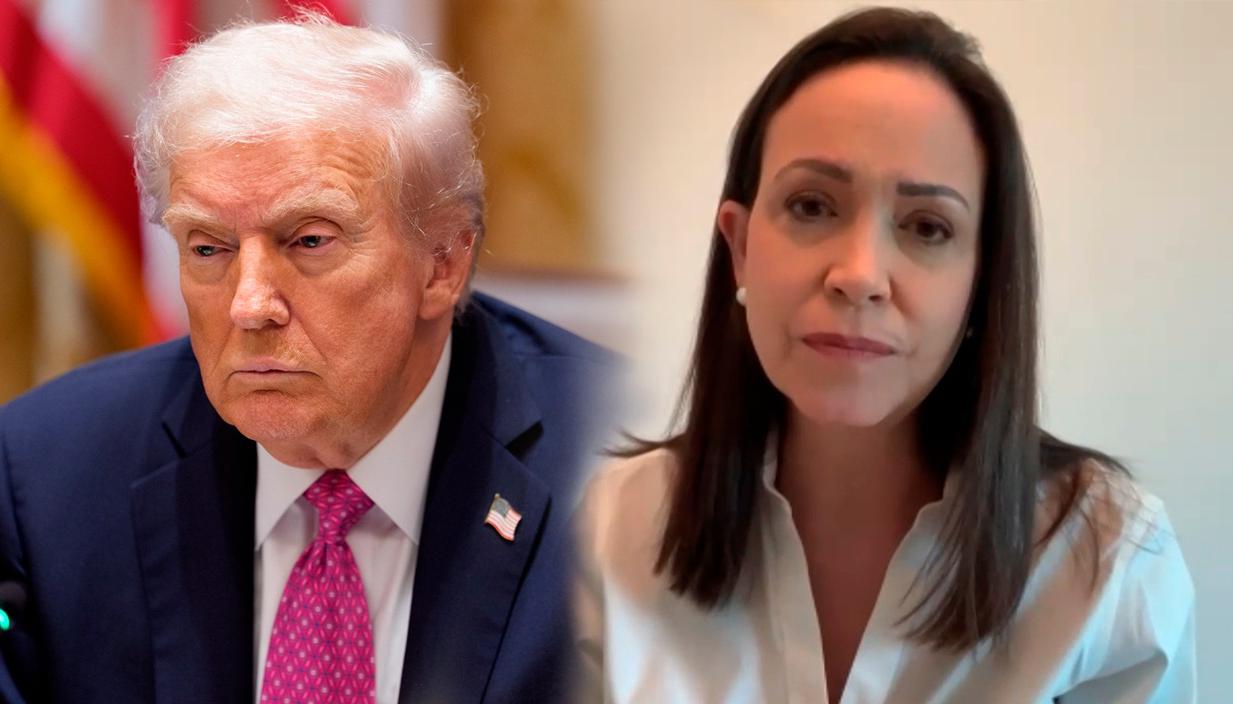 El Presidente de Estados Unidos, Donald Trump, y la Premio Nobel María Corina Machado.