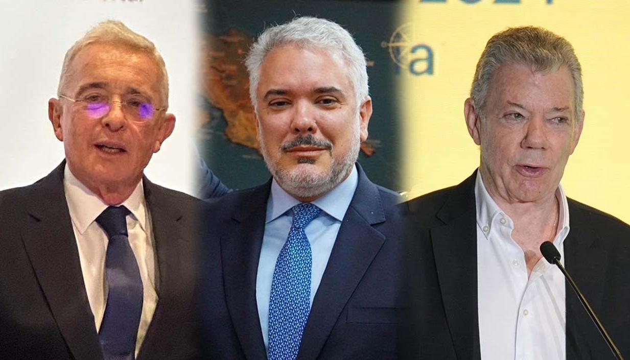 Álvaro Uribe Vélez, Iván Duque y Juan Manuel Santos.