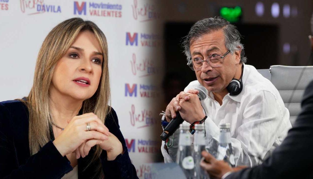 Vicky Dávila y el Presidente Gustavo Petro.
