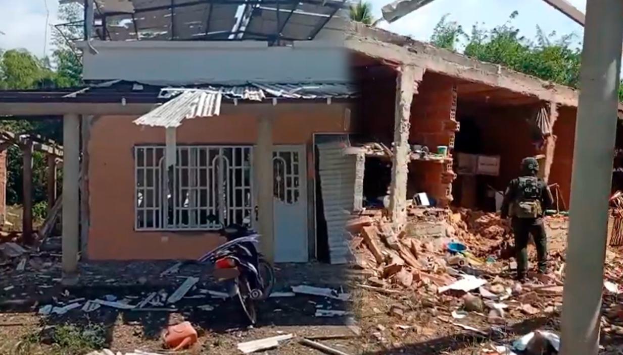 Viviendas destruidas en zona rural de Jamundí.