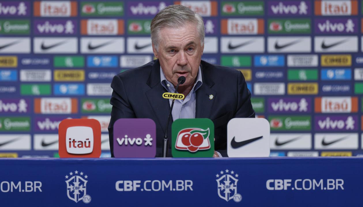 Carlo Ancelotti, entrenador de Brasil, en rueda de prensa este miércoles. 