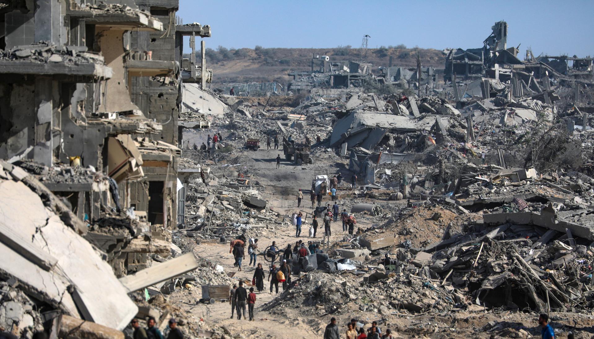 Desplazados en Gaza.