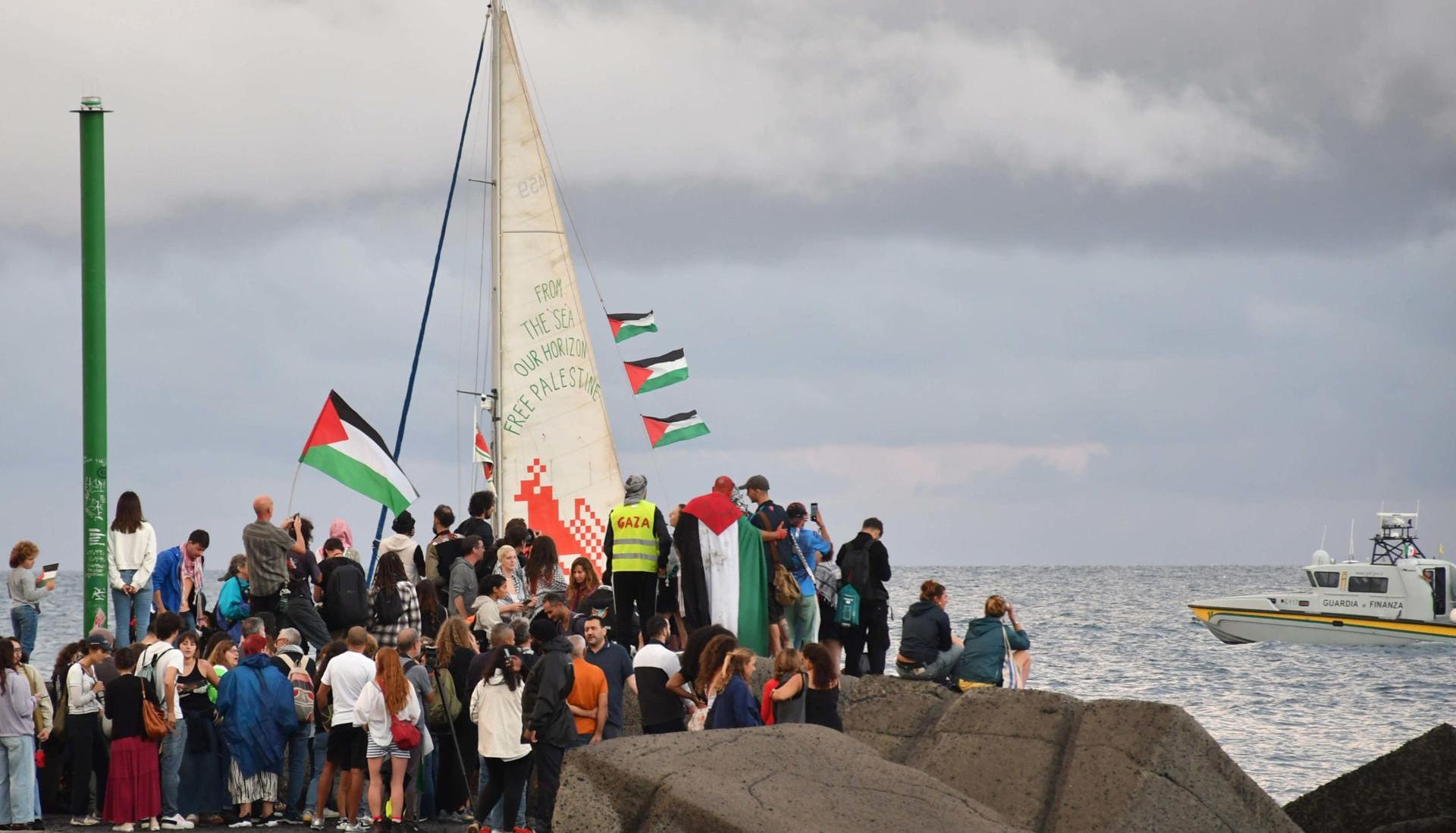 Flotilla de barcos en apoyo a la causa palestina. Imagen de referencia.