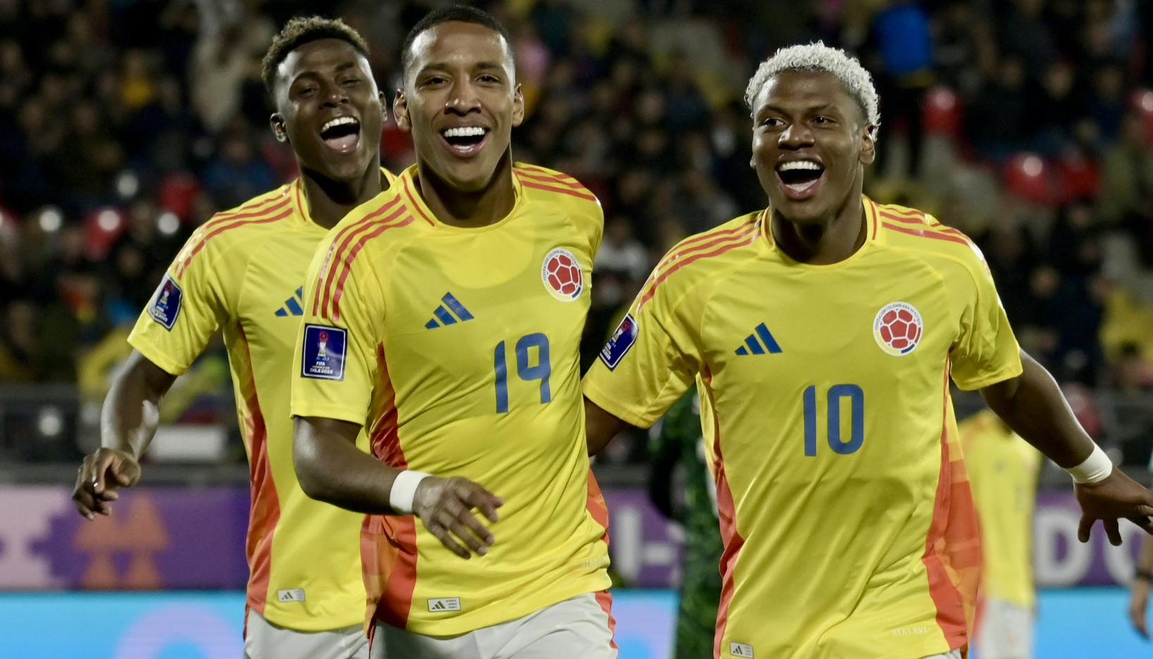 Neiser Villarreal, Kéner González y Óscar Perea, jugadores de la Selección Colombia sub-20.