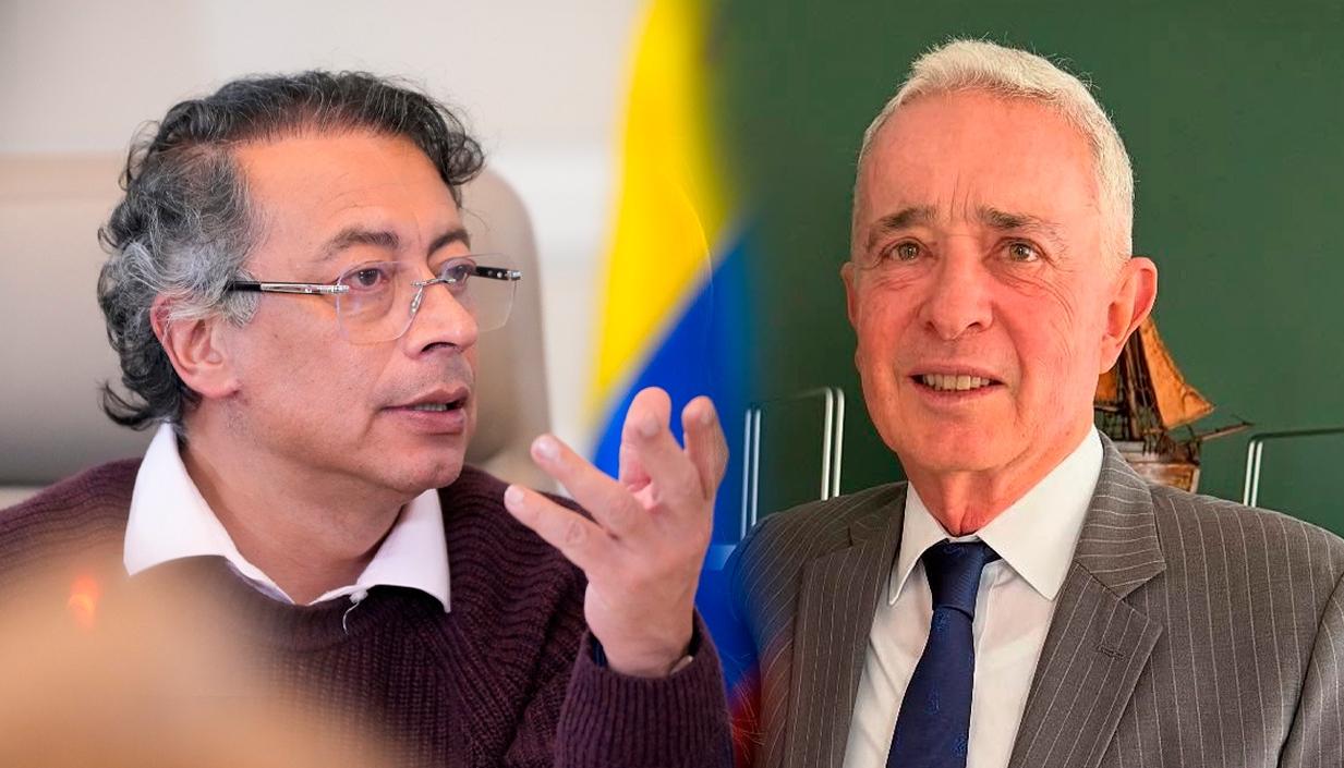Gustavo Petro y Álvaro Uribe, presidente y expresidente de Colombia, respectivamente. 