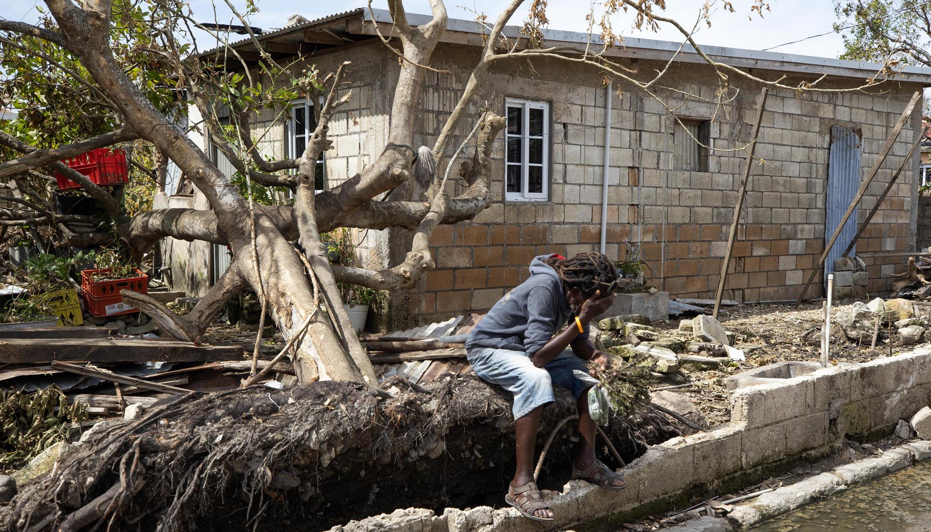Casa afectada en Jamaica por el huracán Melissa.