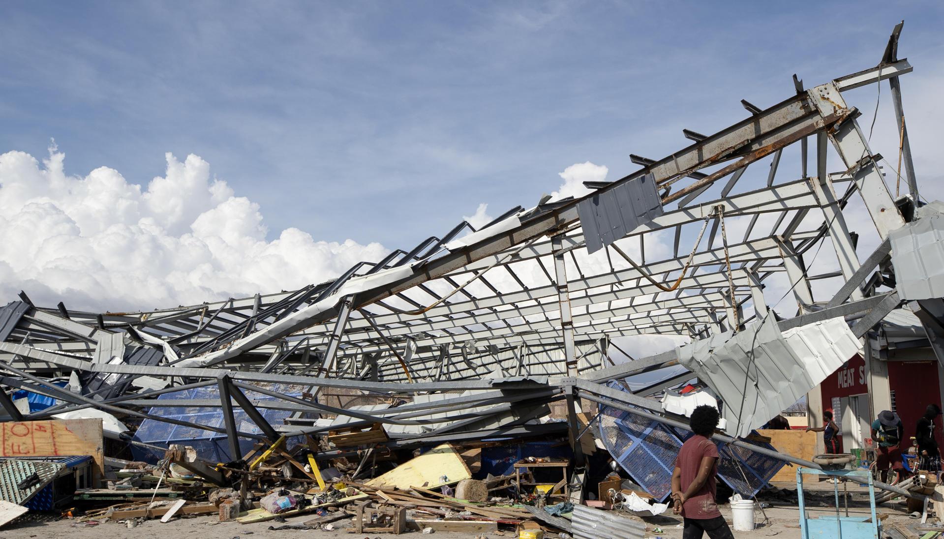 Casa destechada en Cuba por el huracán Melissa.