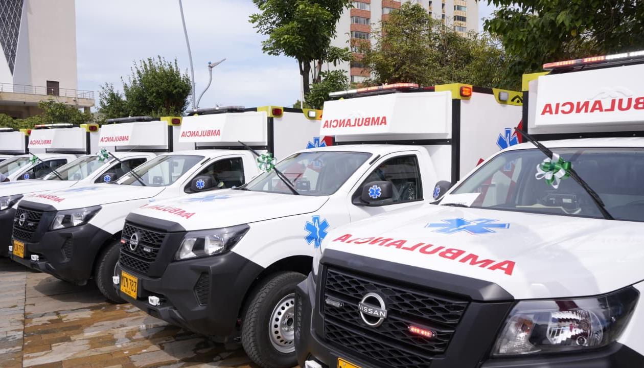 Ambulancias entregada a la Gobernación del Atlántico.