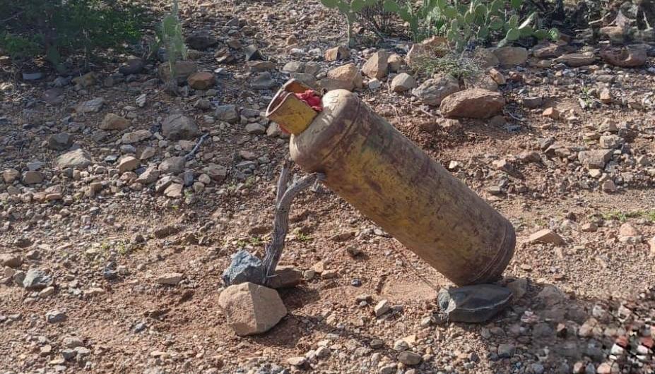 Uno de los artefactos explosivos hallados. 