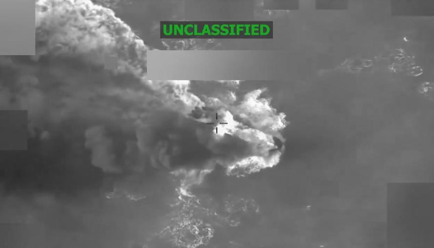 Momento del ataque en el Mar Caribe. 