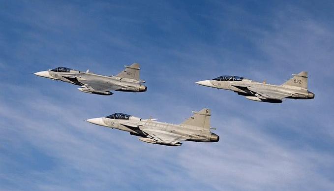 Aviones Caza Gripen. 