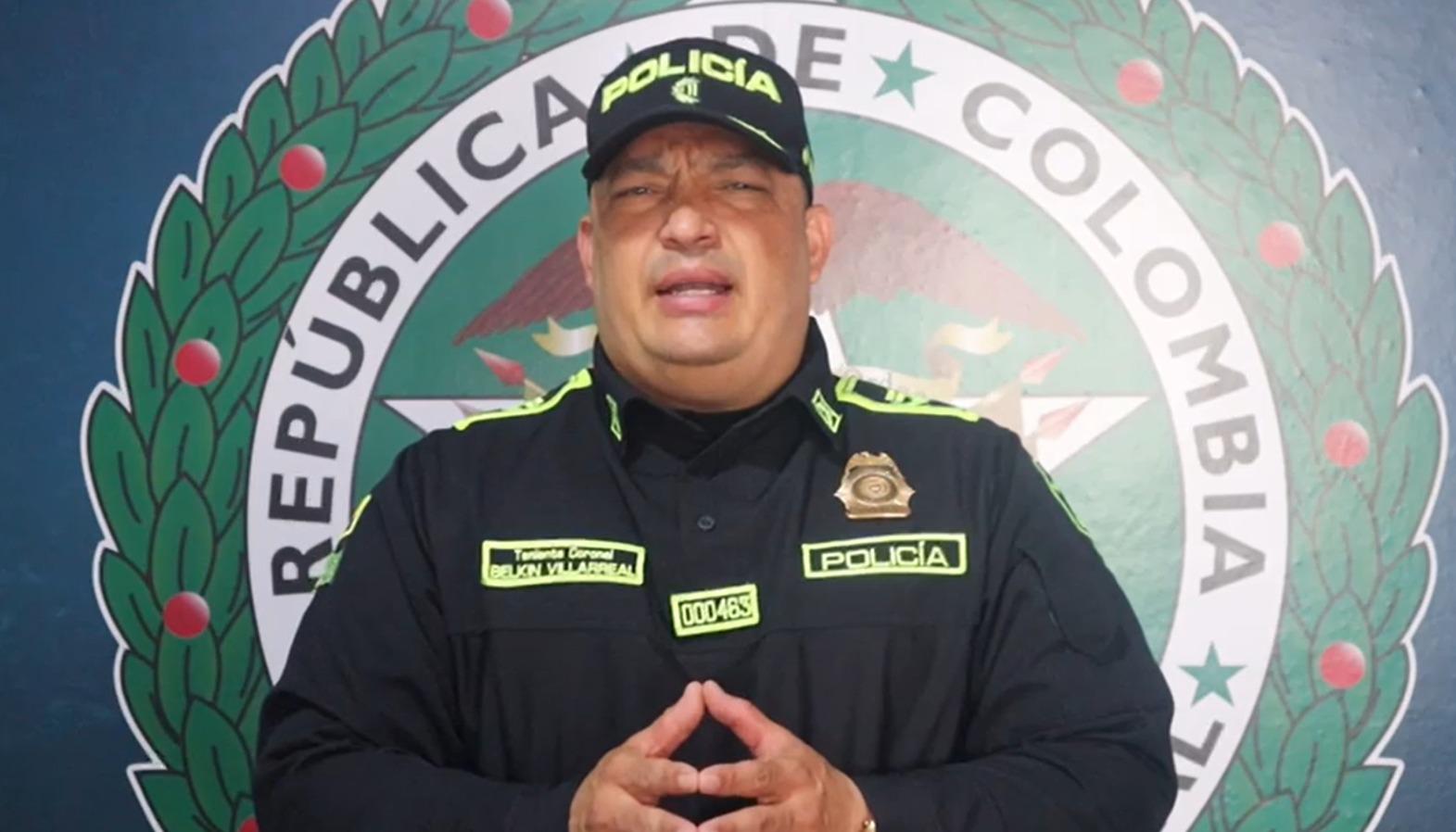 Teniente Coronel Belkin Villareal, Subcomandante (E) de la Policía Metropolitana de Barranquilla.