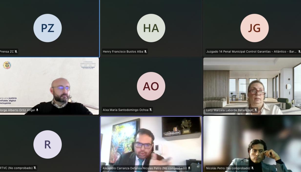 Aspecto de la audiencia de formulación de imputación de este lunes contra Nicolás Petro. 