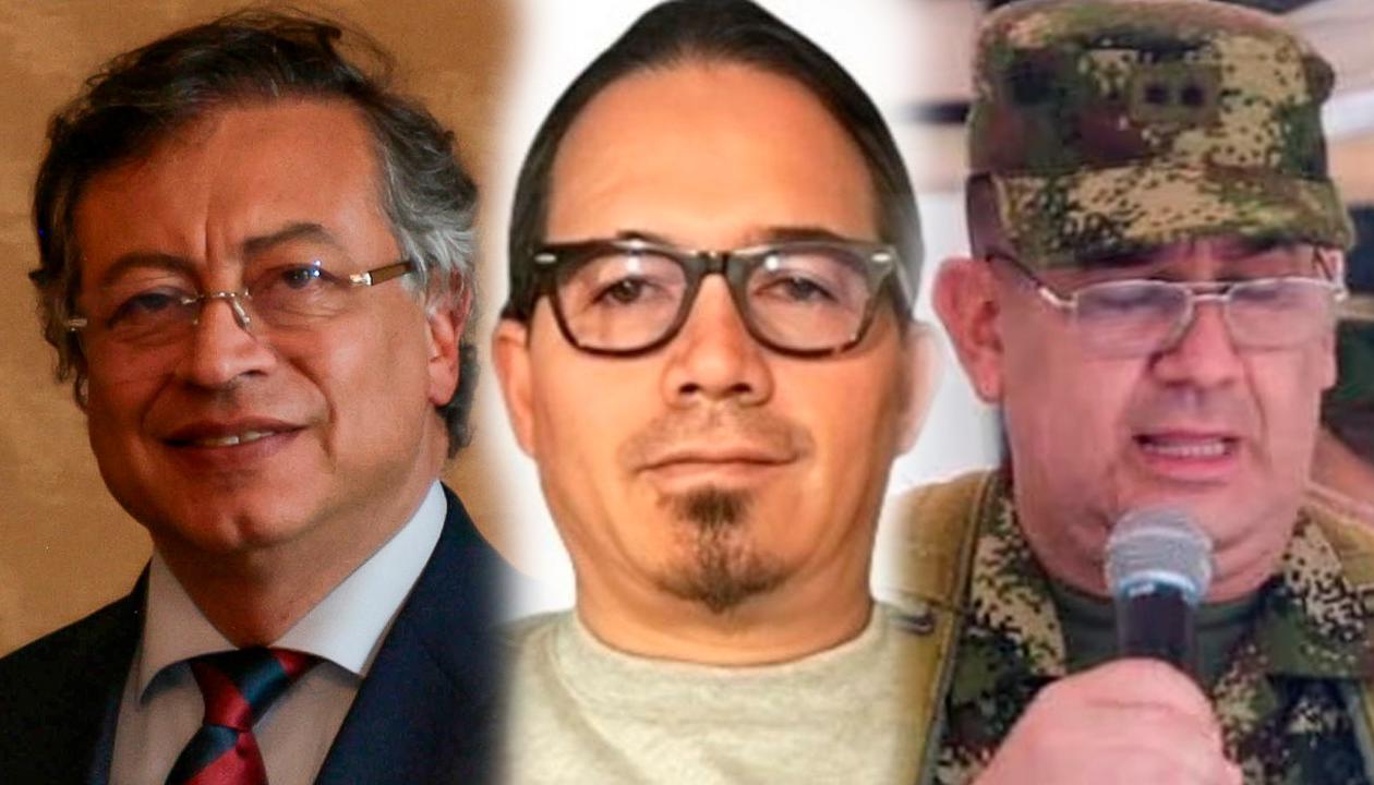 El Presidente Gustavo Petro, Wilmar Mejía  y el General  Juan Miguel Huertas.