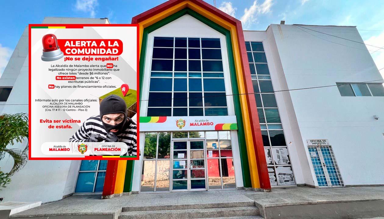 Volante ofreciendo lote y Alcaldía de Malambo