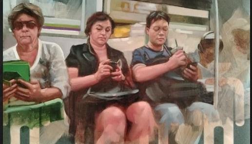 Una de las obras que se exhibe en la Feria de arte Sie7e 5inco.