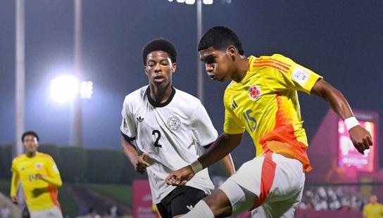 Acción de juego en el partido Alemania vs. Colombia.