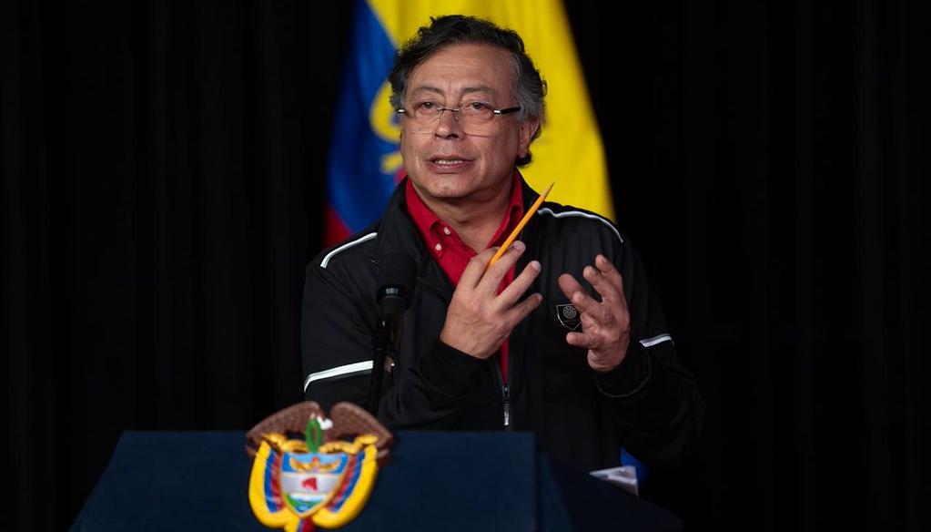 El Presidente Gustavo Petro durante la alocución de esta noche. 