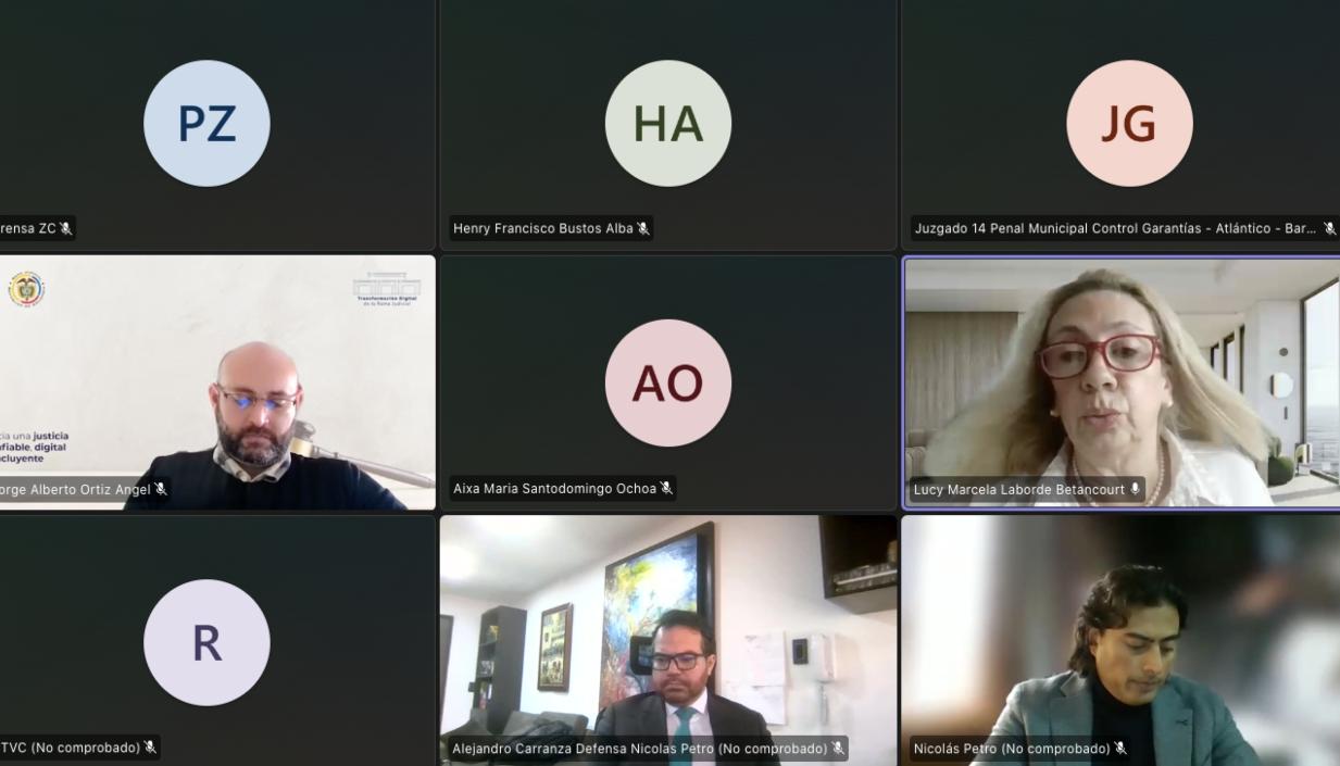 Aspecto de la audiencia de formulación de imputación contra Nicolás Petro este lunes. 