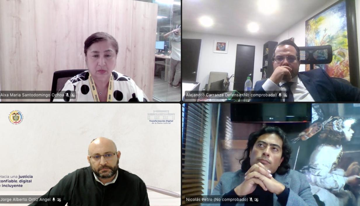 Nicolás Petro durante la audiencia de este miércoles. 