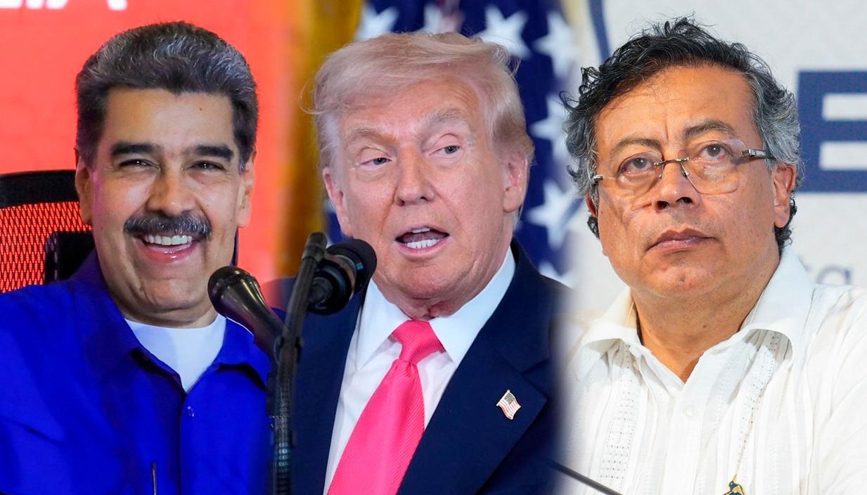 Nicolás Maduro, Donald Trump y Gustavo Petro.