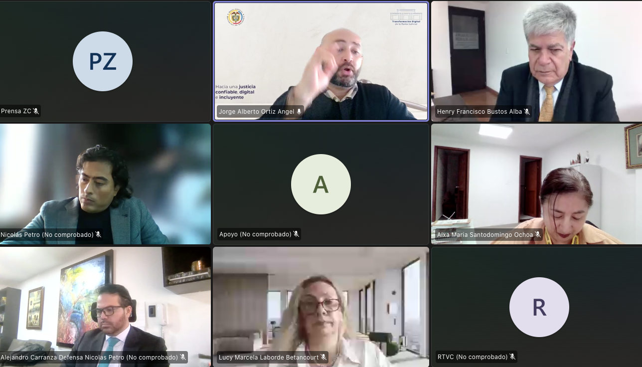 Aspecto de la audiencia de formulación de imputación de cargos contra Nicolás Petro. 