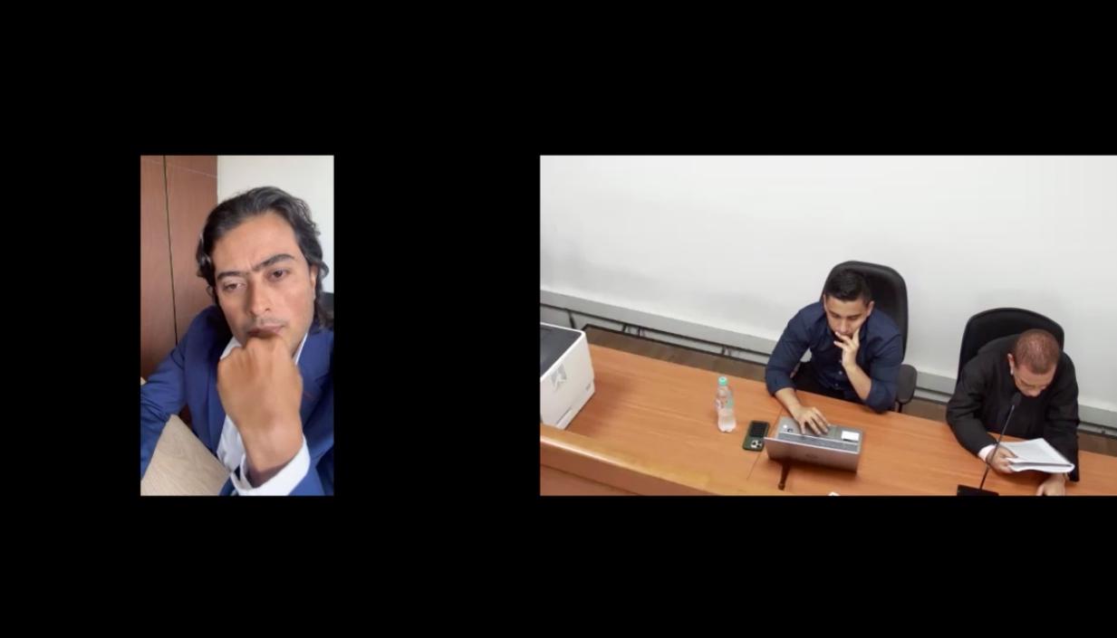 Nicolás Petro escucha al Juez Hugo Carbonó en la admisión e inadmisión de pruebas para su juicio. 