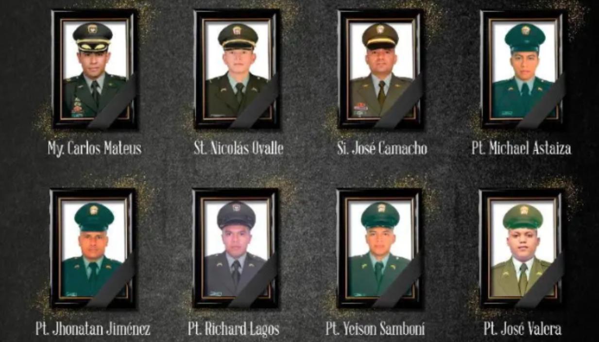 Los policías muertos en el ataque al helicóptero. 