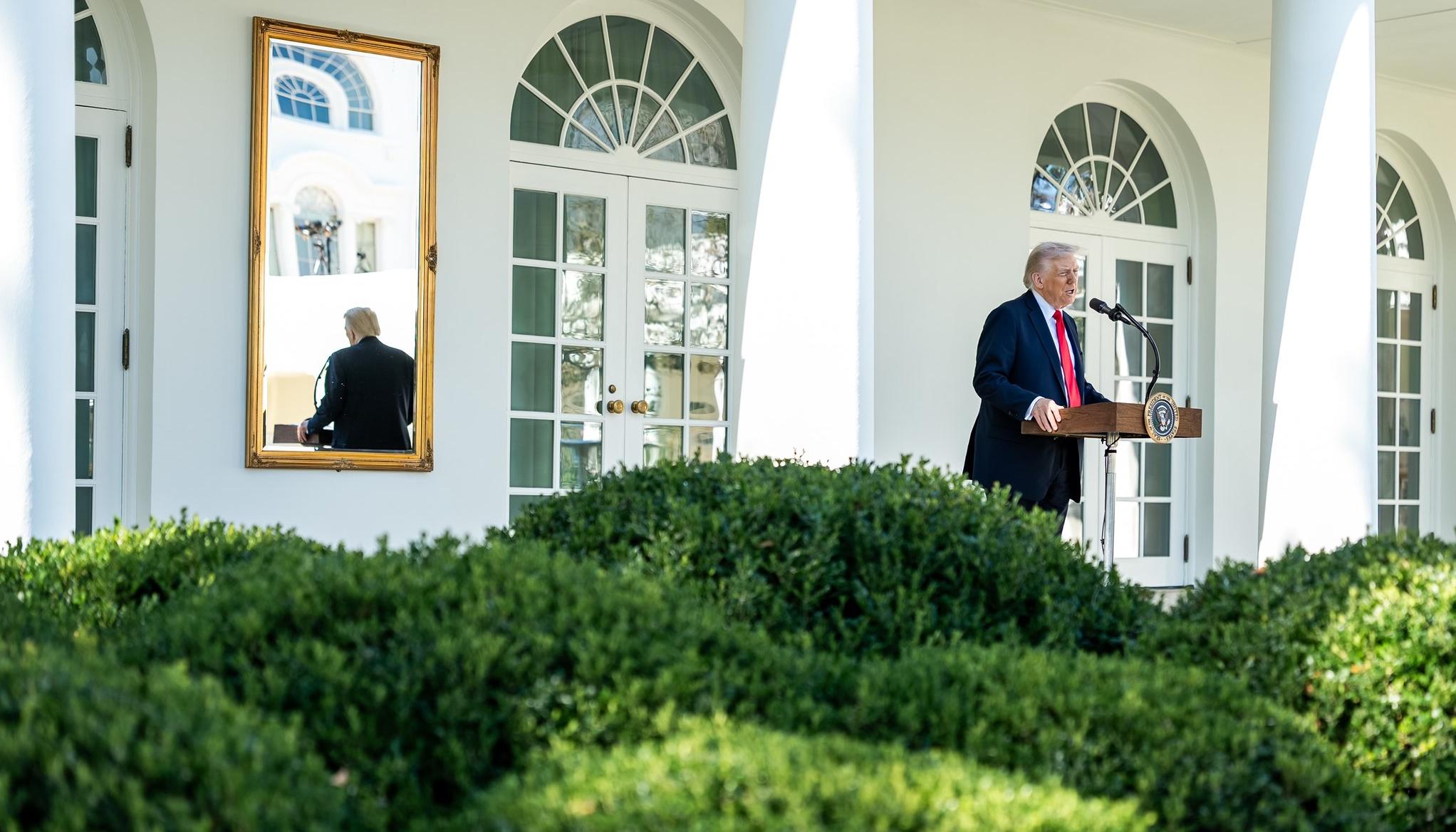 Presidente Trump desde la Casa Blanca