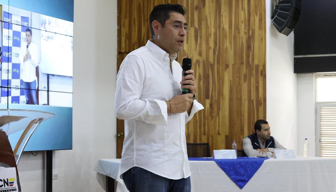 El presidente del CNE, Cristian Quiroz.