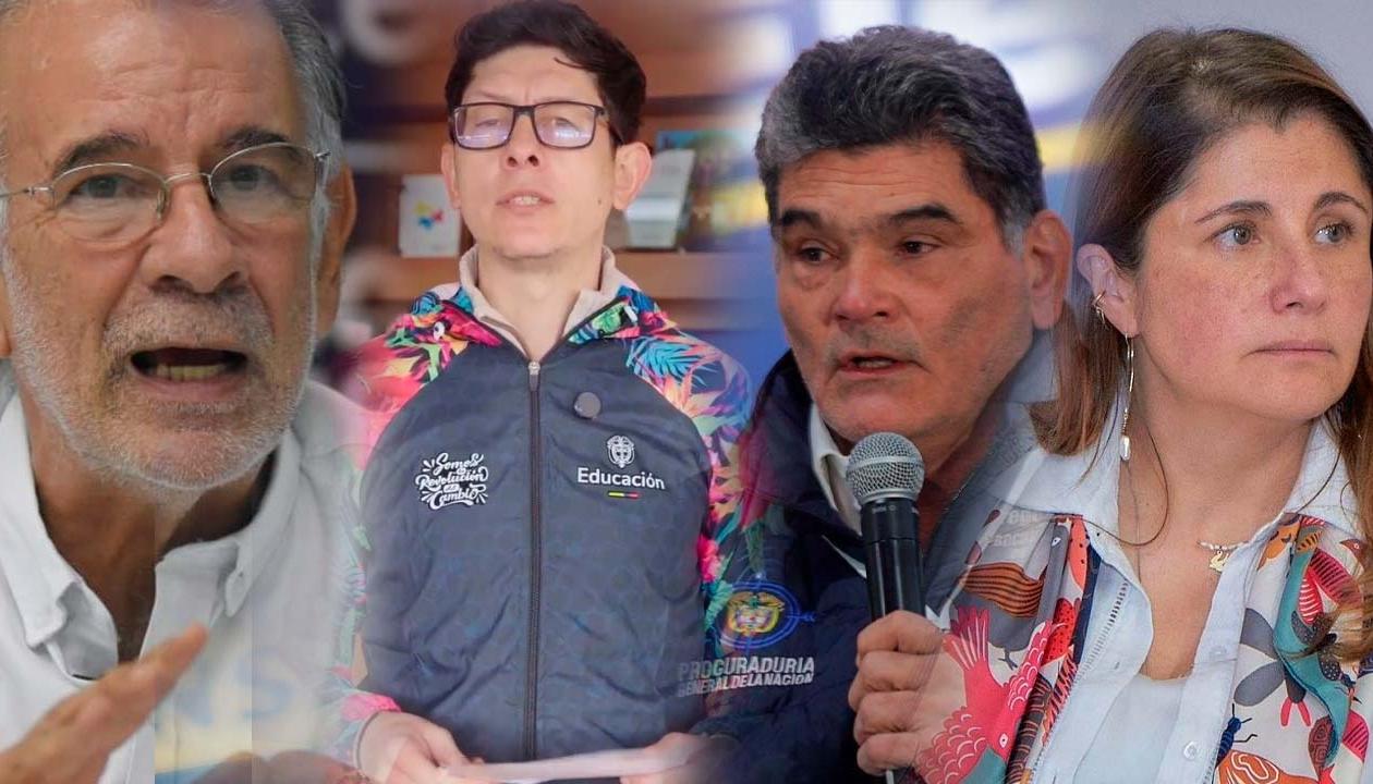El gobernador Eduardo Verano; el ministro de Educación, Daniel Rojas; el procurador Gregorio Eljach y la defensora del Pueblo, Iris Marín Ortiz.