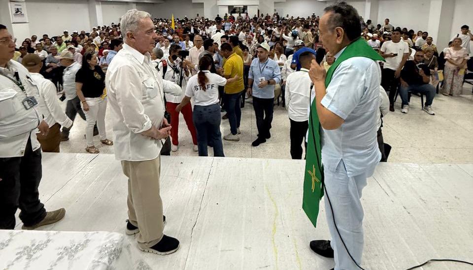 El expresidente Álvaro Uribe Vélez en Sincelejo.