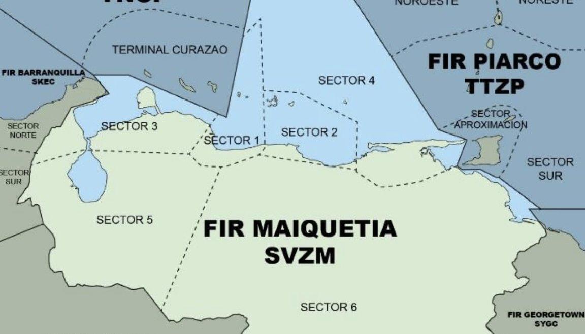 Zona de precaución para los aviones comerciales. 