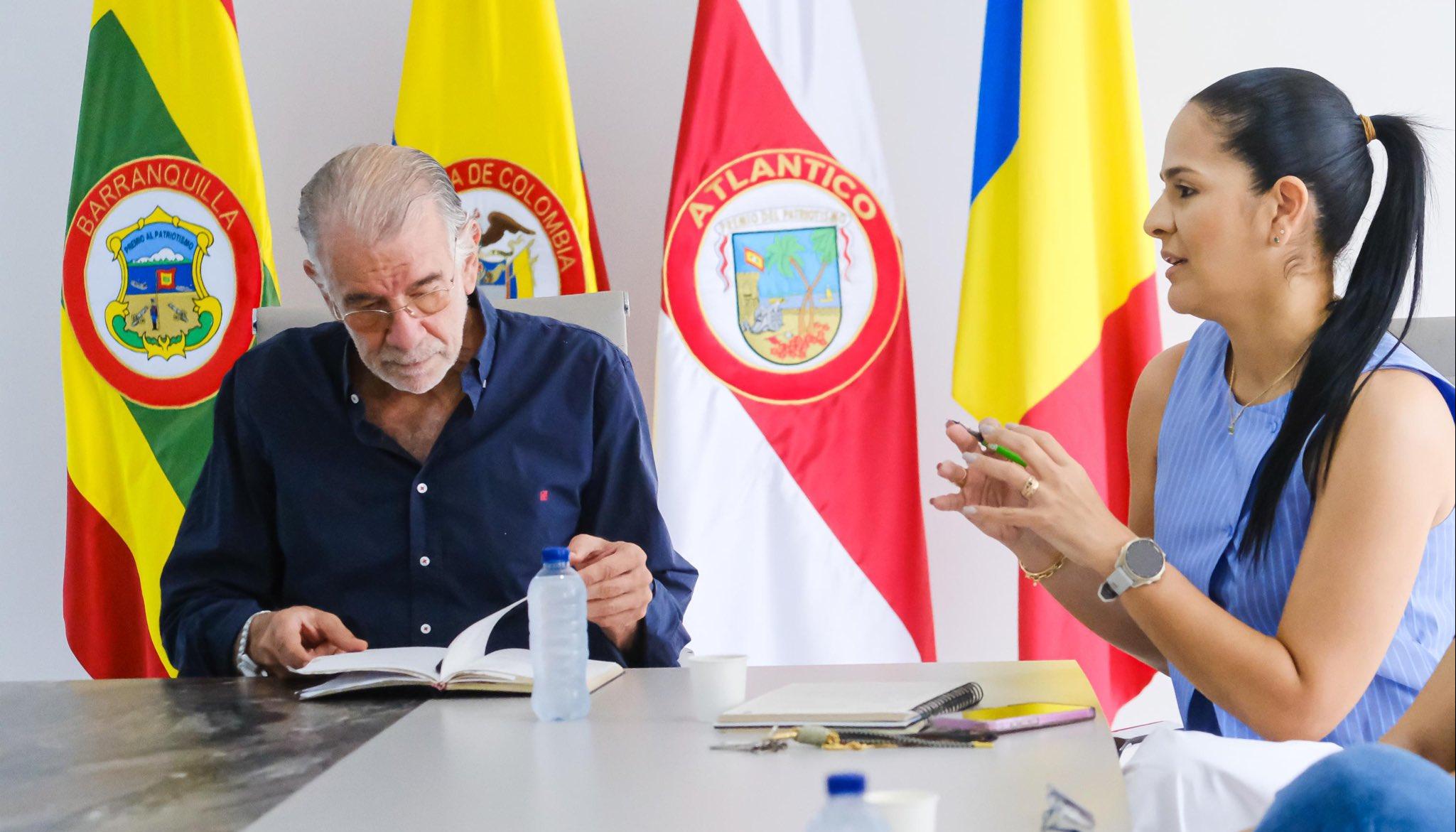 Gobernador Eduardo Verano y la secretaria de Hacienda, Nini Johana Cantillo.