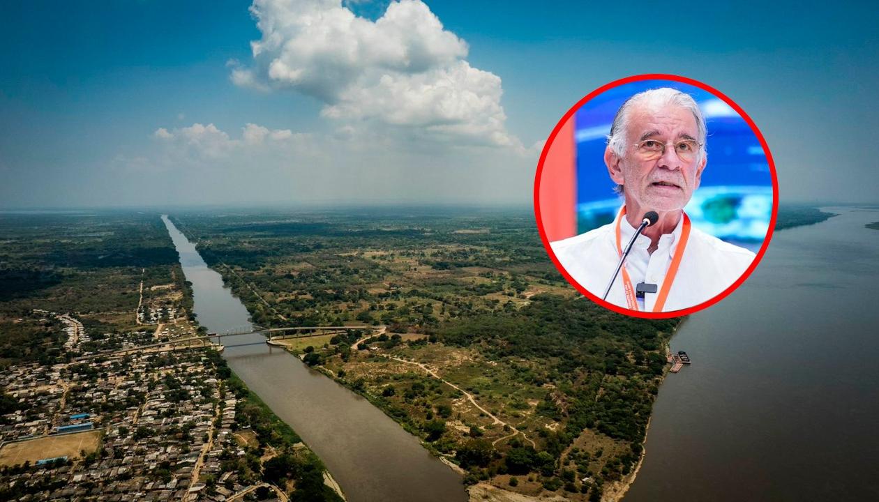 Canal del Dique y el gobernador Eduardo Verano (círculo).